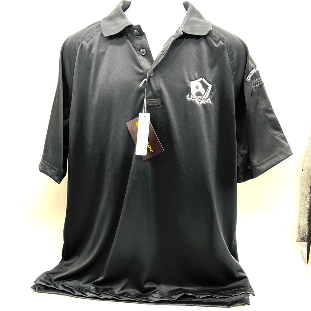 Harriton Men’s USCCA Black Polo Shirt for Men-Size L